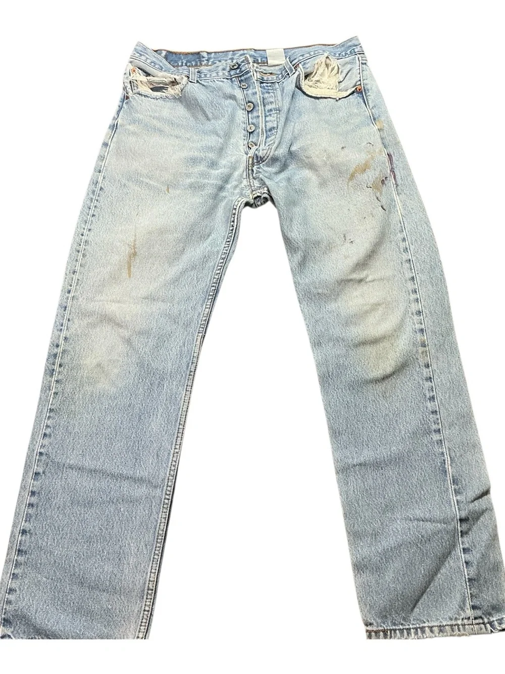 Vintage Levi’s 501XX  button fly light wash straight leg jeans 33x30
